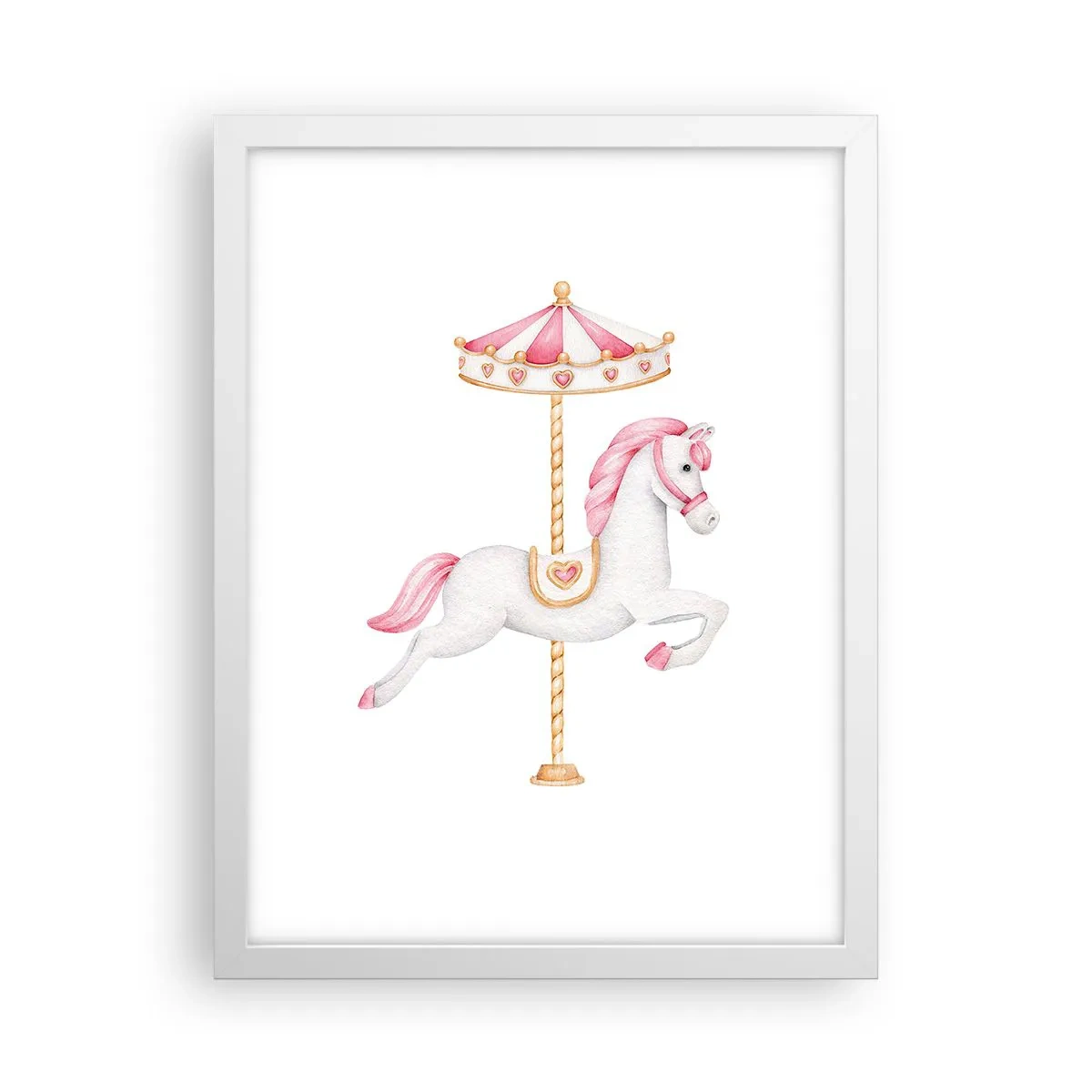 Poster in einem weißen Rahmen - Er legte los - 30x40 cm