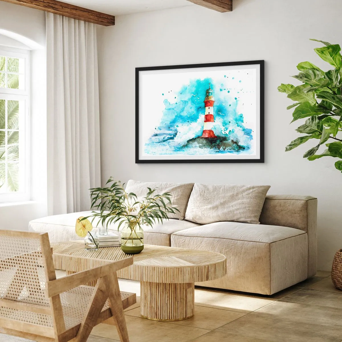 Poster in einem schwarzem Rahmen - Einheit der Elemente - 40x30 cm