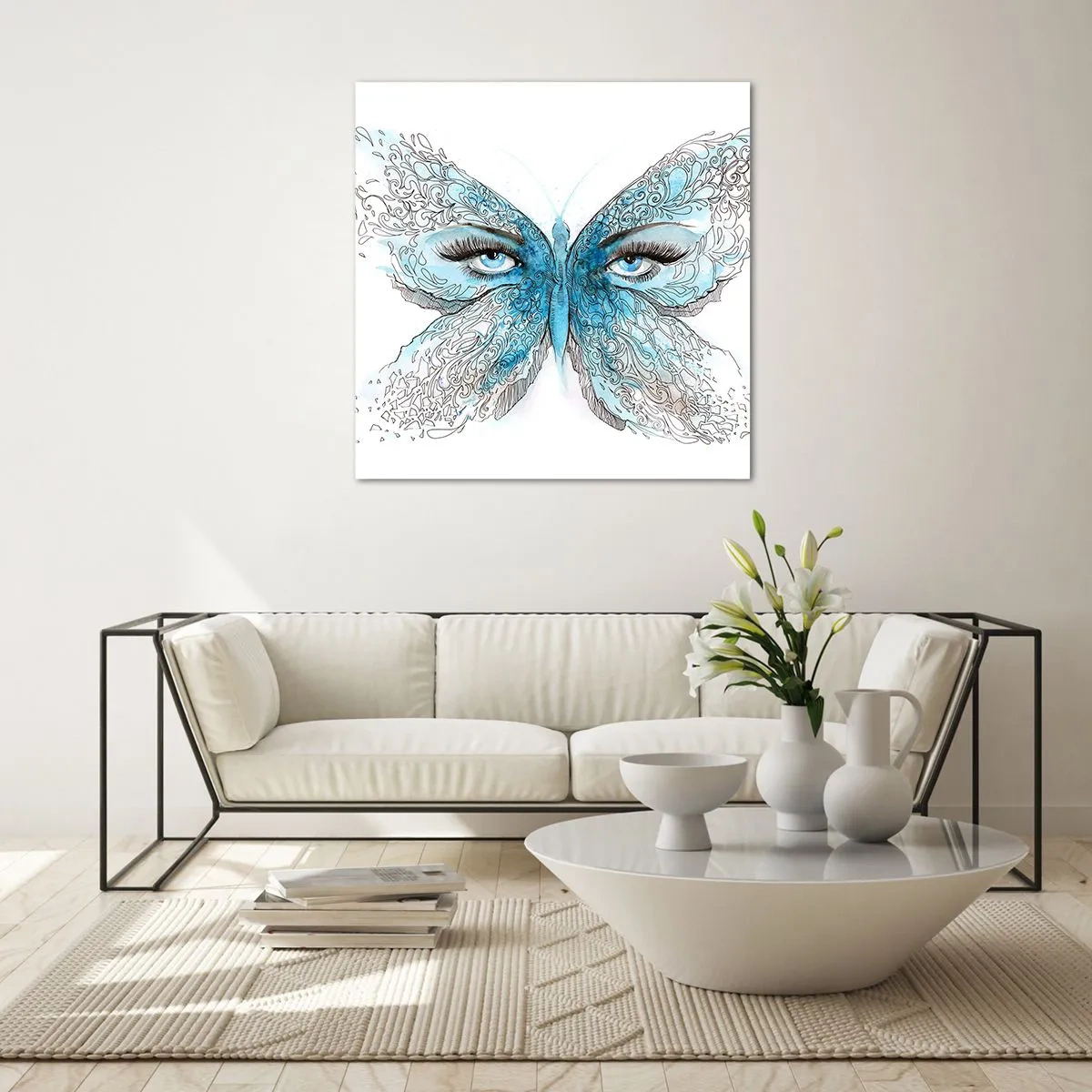 Glasbild - Bild auf glas - Eros Blaumeise - 60x60 cm