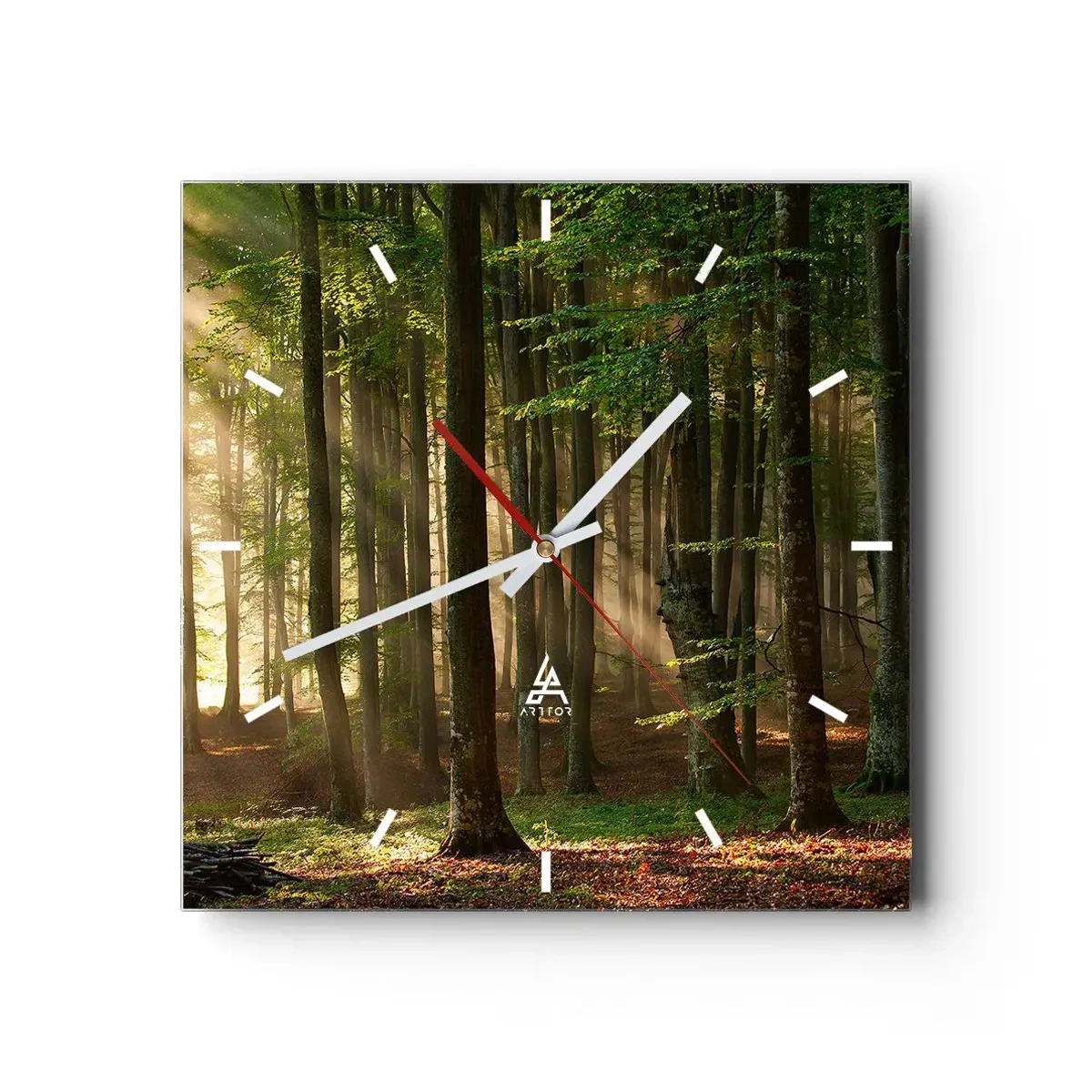 Wanduhr - Glasuhr - Strahlend an einem Frühlingsmorgen - 40x40 cm