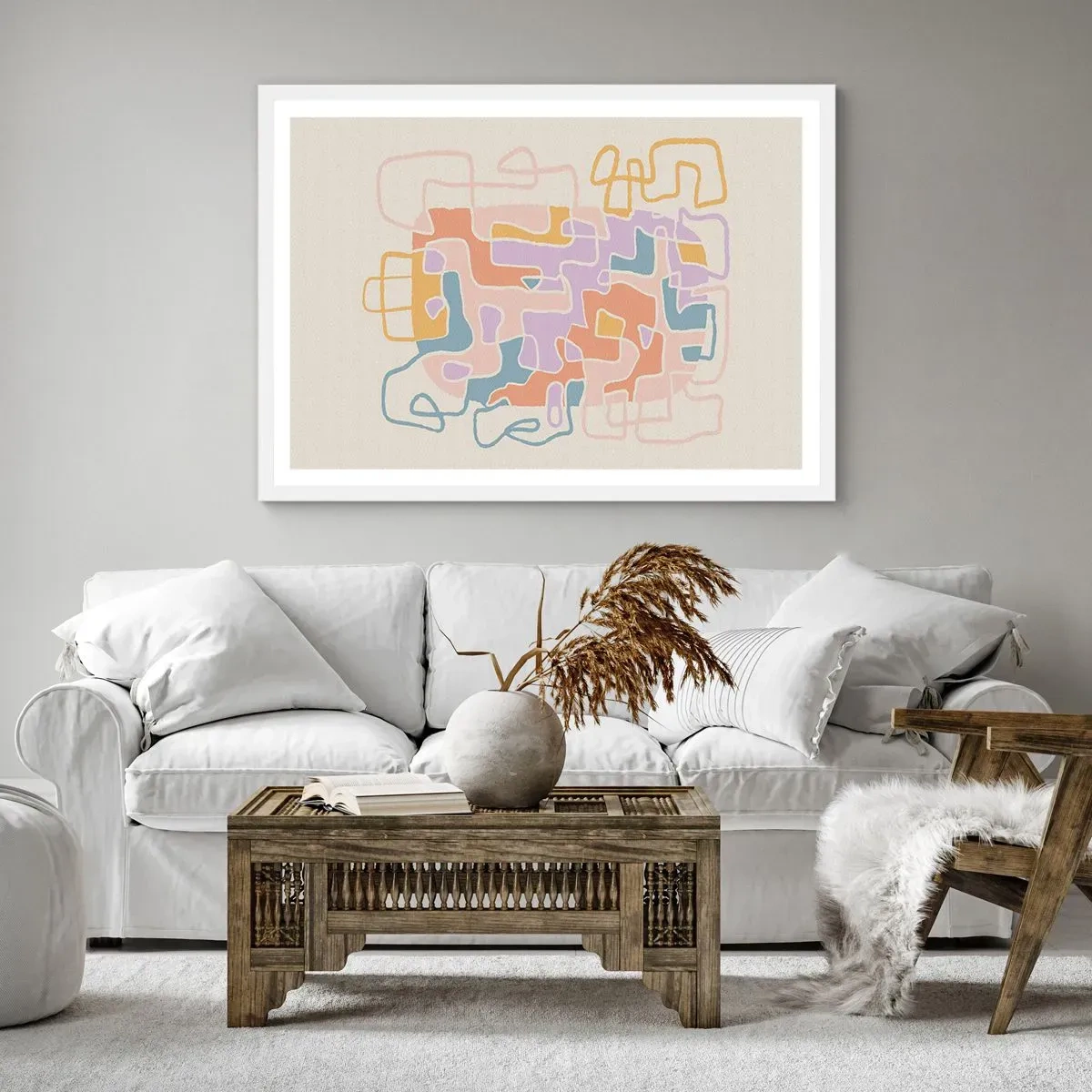 Poster in einem weißen Rahmen - Labyrinth – ein freudiges Abenteuer - 91x61 cm