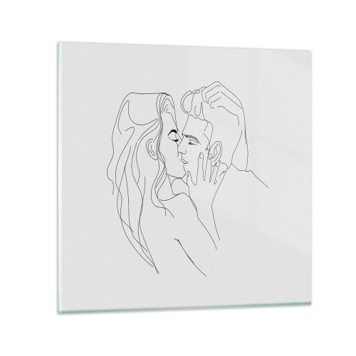 Glasbild - Bild auf glas - Dieselbe Linie - 50x50 cm