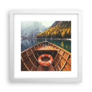 Poster in einem weißen Rahmen - Bergreise - 30x30 cm