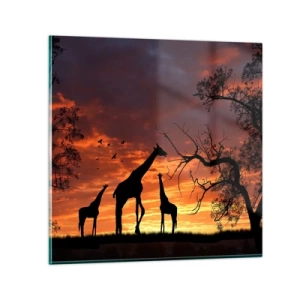 Glasbild - Bild auf glas - Ein kleines Abendessen mit deinen Liebsten - 70x70 cm