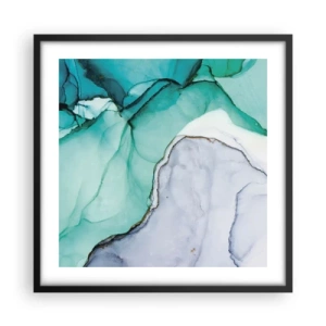 Poster in einem schwarzem Rahmen - Eine Studie in Türkis - 50x50 cm