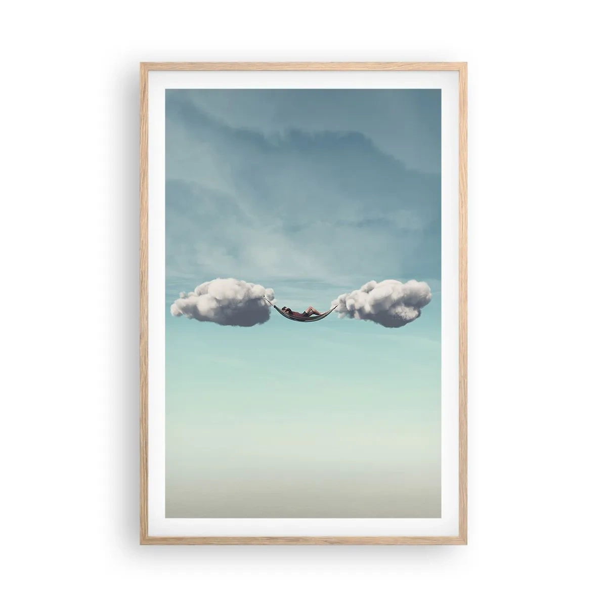 Poster in einem Rahmen aus heller Eiche - Die Behaglichkeit des Augenblicks - 61x91 cm