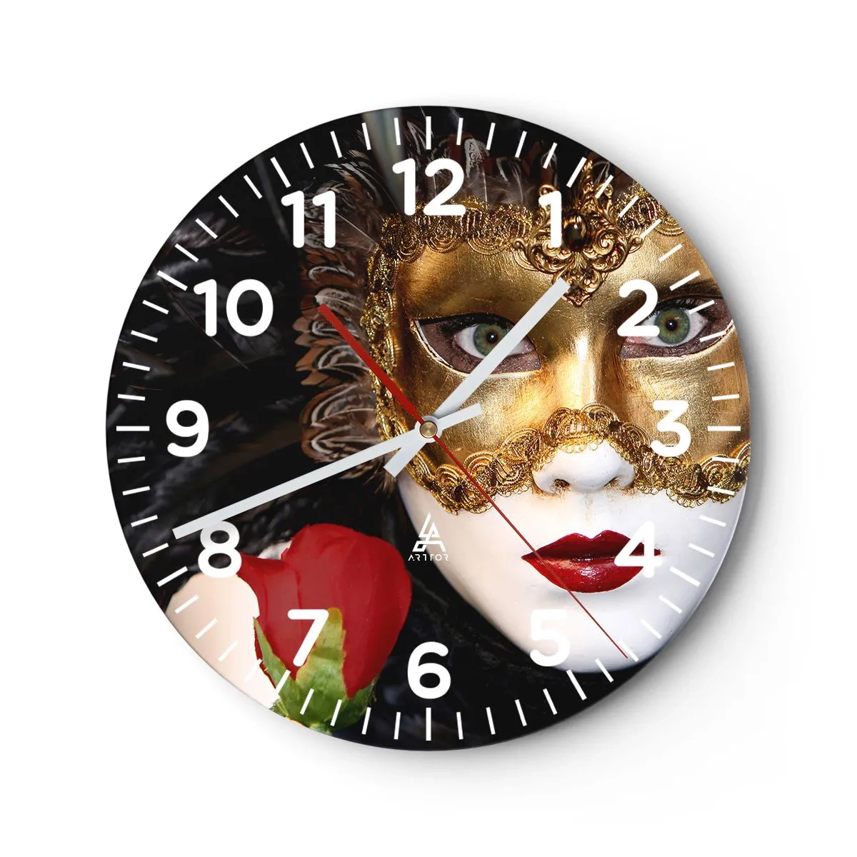 Wanduhr - Glasuhr - Denn das Leben ist ein großer Ball - 40x40 cm