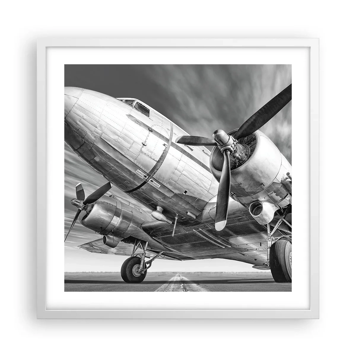 Poster in einem weißen Rahmen - Immer flugbereit - 50x50 cm