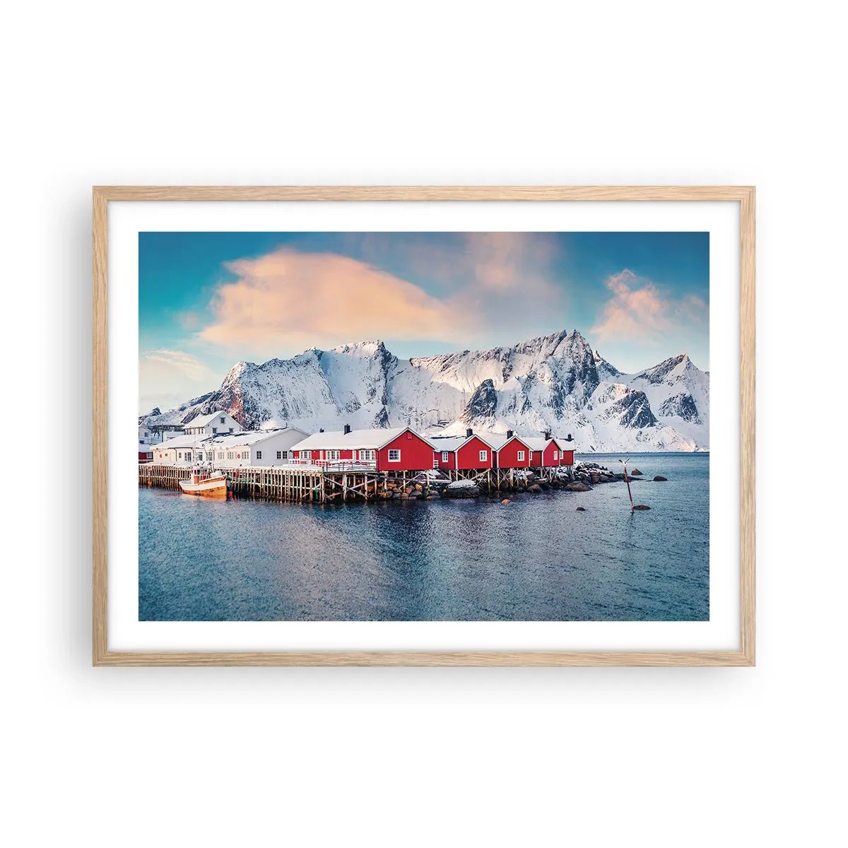 Poster in einem Rahmen aus heller Eiche - Nördlicher Rückzug - 70x50 cm