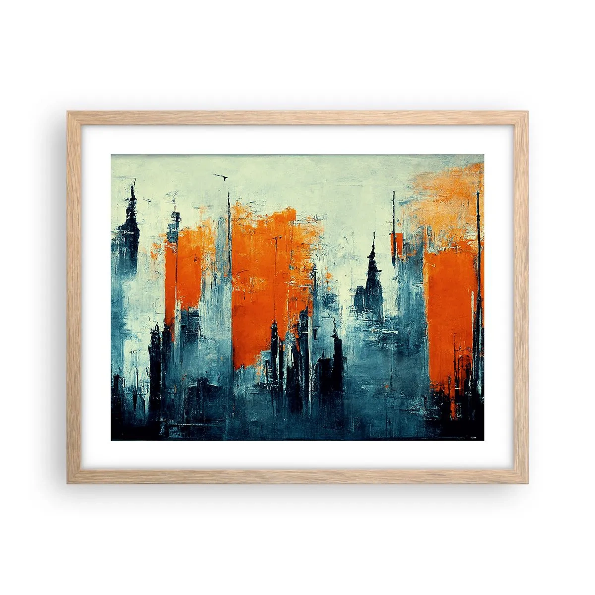 Poster in einem Rahmen aus heller Eiche - Moderne Landschaft - 50x40 cm