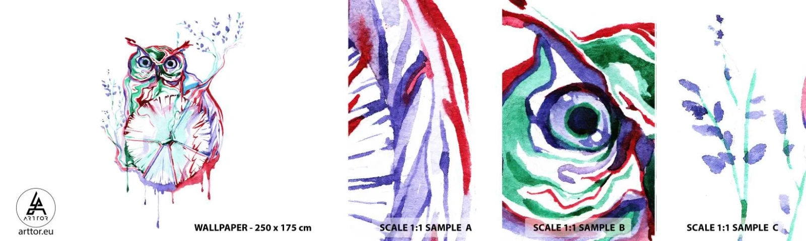 Fototapeten Muster Selbstklebend Deluxe Sticker - Von Natur aus klug - Vogel, Eule, Für Kinder - 100x30 cm