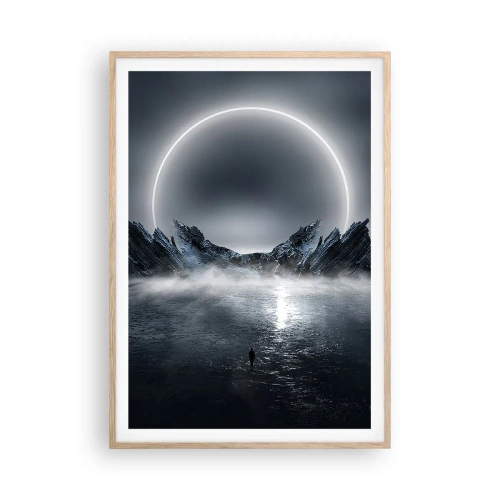 Poster in einem Rahmen aus heller Eiche - Ende der Geschichte - 70x100 cm