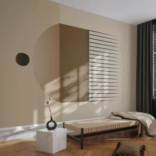 Fototapete Standard Eco - Minimalistische Abstraktion in Beige- und Brauntönen - 100x70cm - Verschiedene Staaten - Moderne Wanddekoration für Wohnzimmer und Schlafzimmer ARTTOR