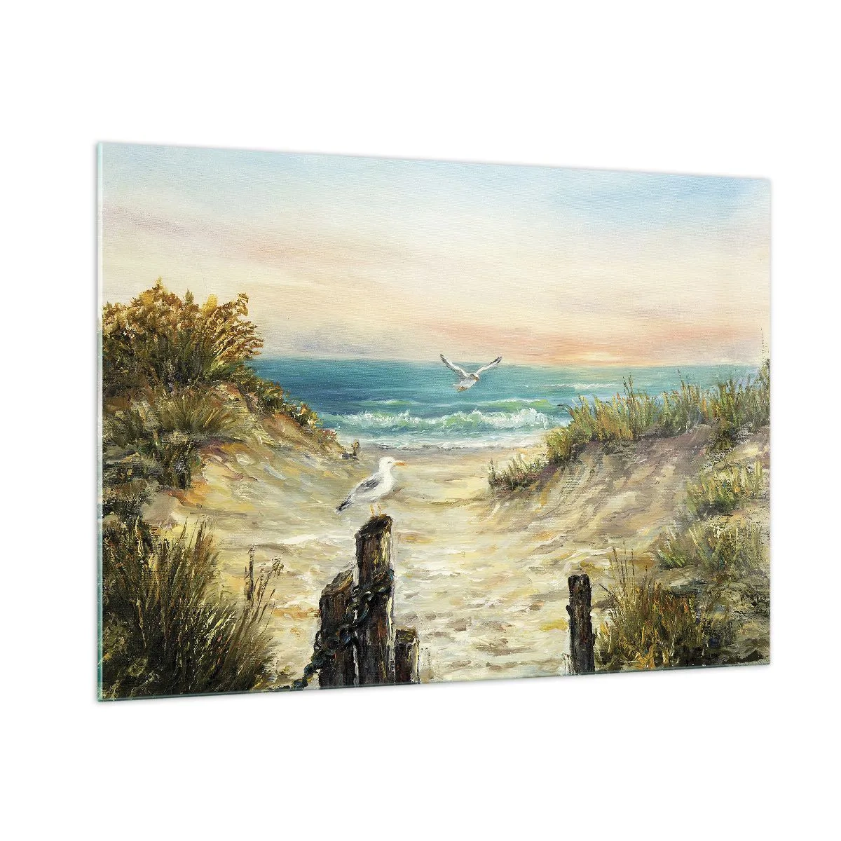 Glasbild - Bild auf glas - Windstiller Rückzug - 100x70cm - Windlose Abgeschiedenheit - Moderne Wanddekoration für Wohnzimmer und Schlafzimmer ARTTOR