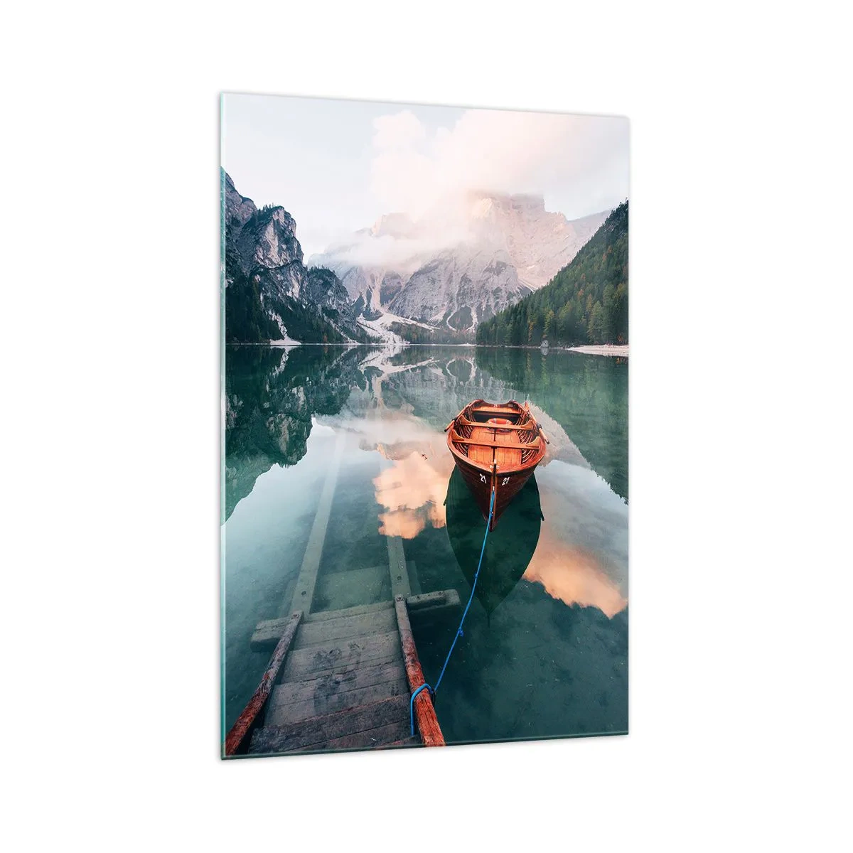 Glasbild - Bild auf glas - Friedlicher Schlaf der Berge - 70x100 cm