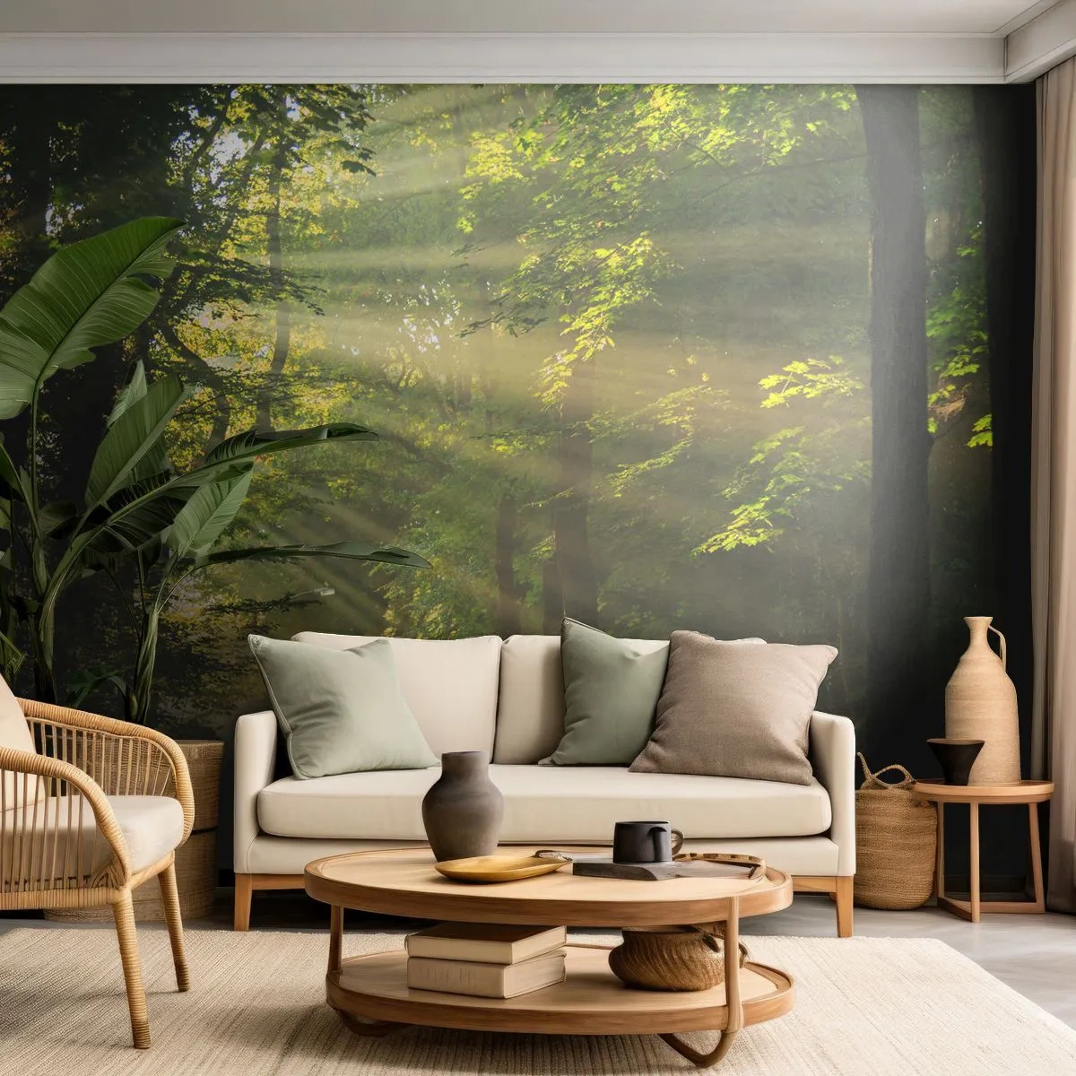 Fototapete Premium Sand - Waldmoment - Landschaft, Wald, Natur - 500x350 cm