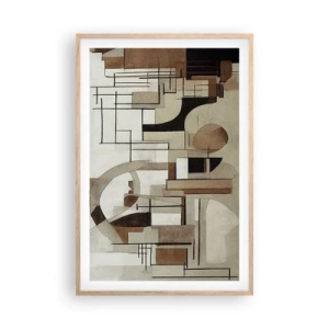 Poster in einem Rahmen aus heller Eiche - Stadtbild 2.0 - 61x91 cm