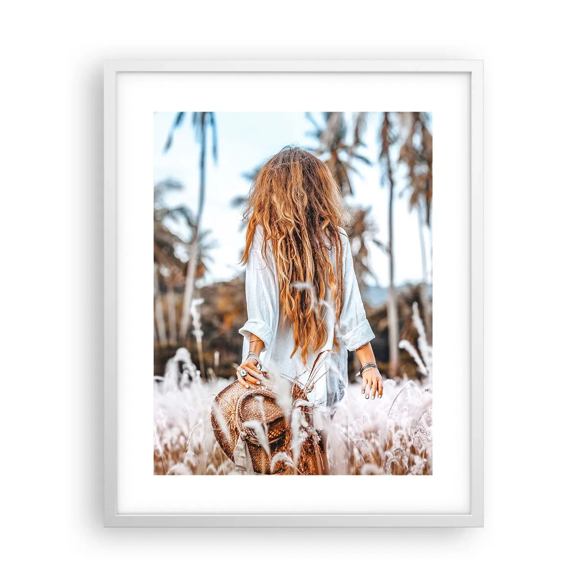 Poster in einem weißen Rahmen - Geboren aus Grasflaum - 40x50 cm