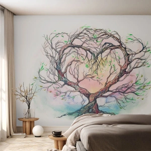 Fototapete Premium Sand - Gemeinsam gegen die Stürme - Abstraktion, Baum, Stück - 150x105 cm