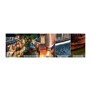 Fototapeten Muster Selbstklebend Deluxe Sticker - Ein Abend auf einer chinesischen Straße - Landschaft, Stadt, Asien - 100x30 cm