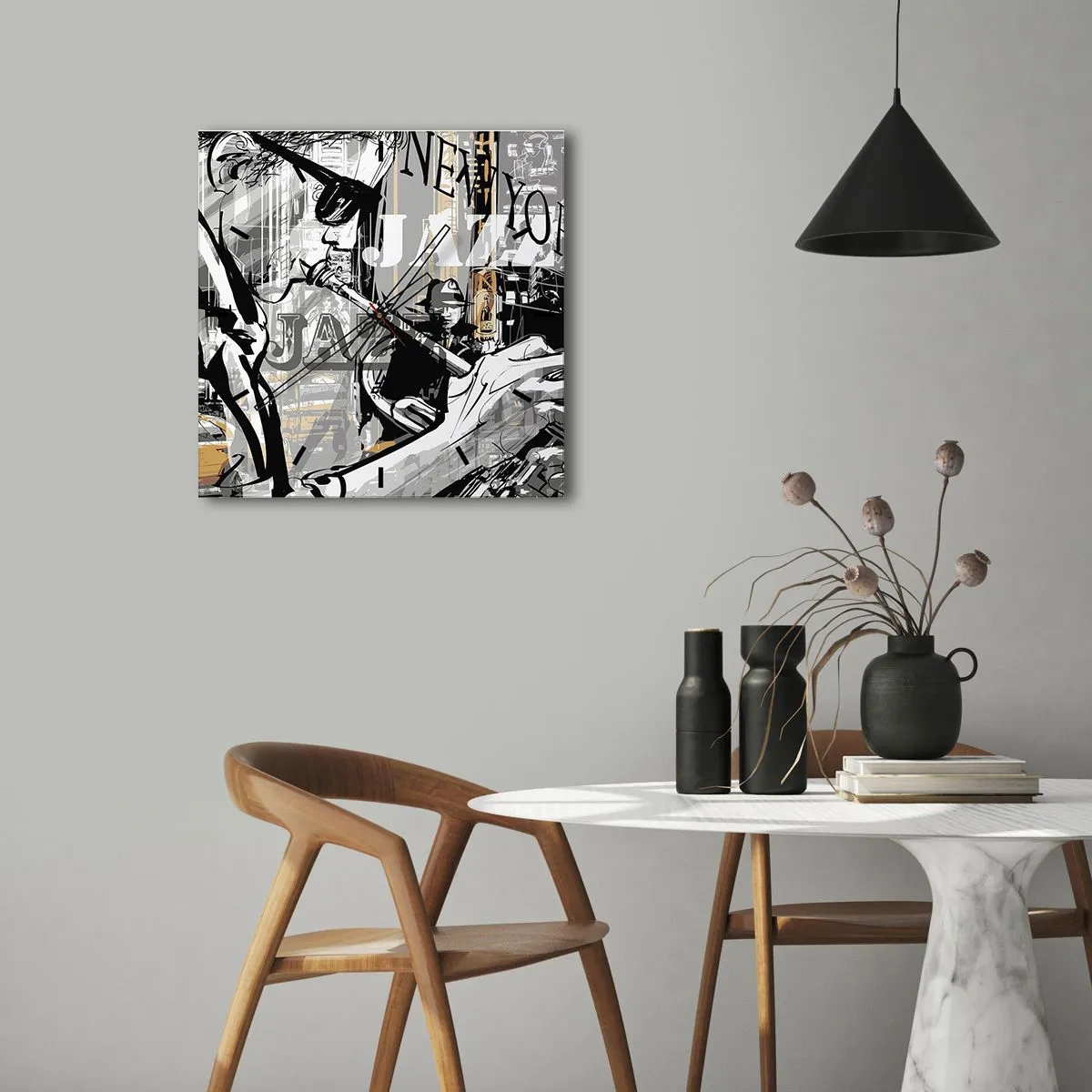 Wanduhr - Glasuhr - Im Rhythmus von New York - 40x40 cm