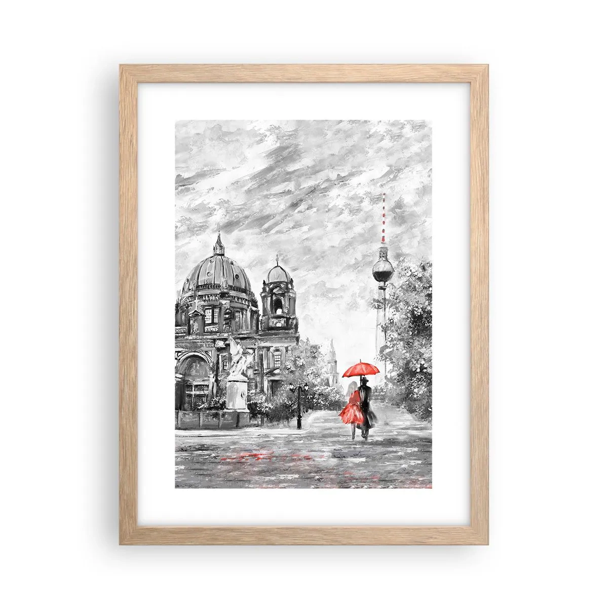 Poster in einem Rahmen aus heller Eiche - Berliner Treffen - 30x40 cm