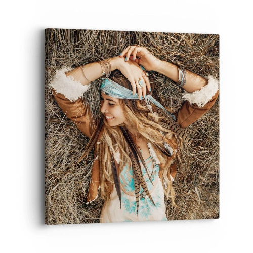 Bild auf Leinwand - Leinwandbild - Auf dem Weg in den Sommer der Liebe - 30x30 cm