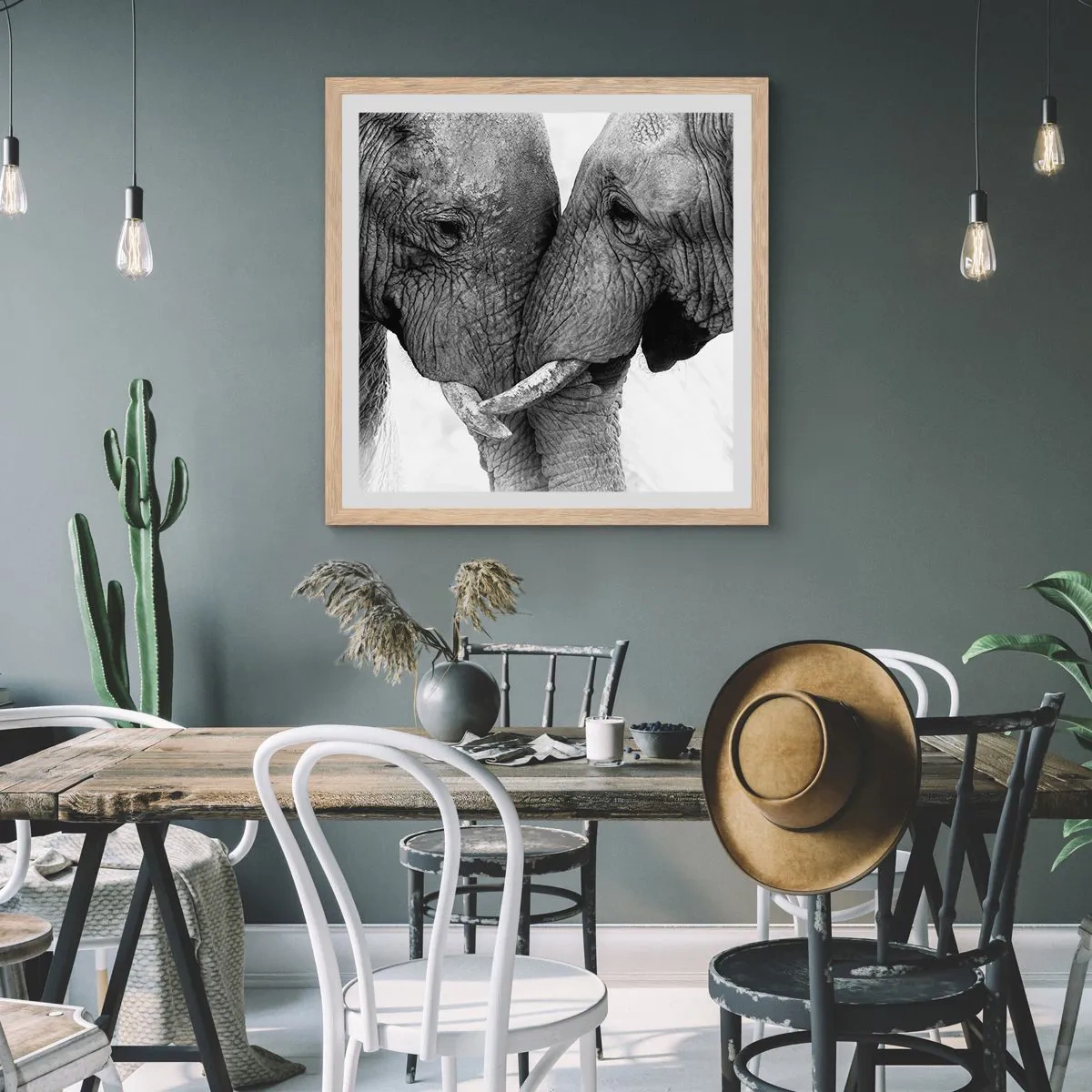 Poster in einem Rahmen aus heller Eiche - Herzliches Geständnis - 50x50 cm