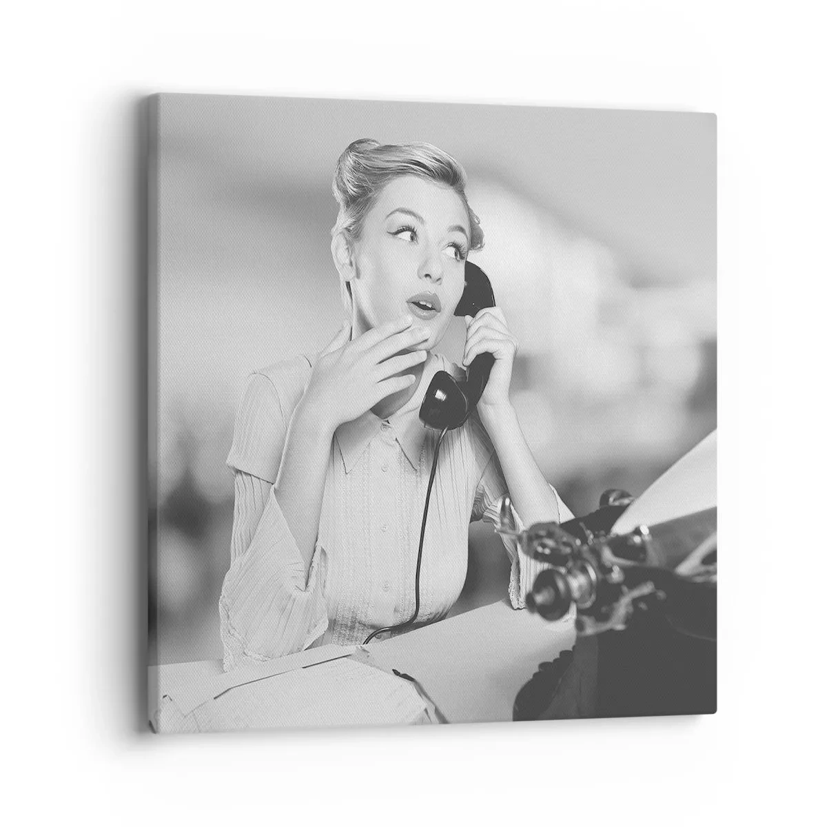 Bild auf Leinwand - Leinwandbild - Hallo, wir sind in den 1950er Jahren. - 40x40 cm