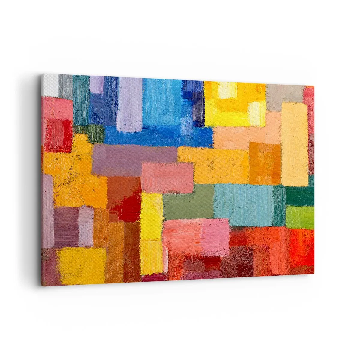 Bild auf Leinwand - Leinwandbild - Bunte abstrakte Rechtecke in verschiedenen Farbtönen - 120x80cm - Jeder ist anders, alle bunt - Moderne Wanddekoration für Wohnzimmer und Schlafzimmer ARTTOR
