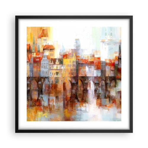 Poster in einem schwarzem Rahmen - Schön ist es auch unter der Brücke - 50x50 cm