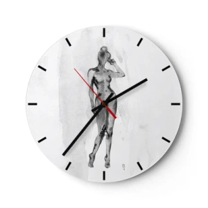 Wanduhr - Glasuhr - Eine Studie über das Ideal der Weiblichkeit - 40x40 cm
