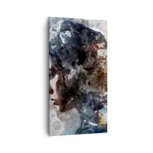 Bild auf Leinwand - Leinwandbild - Eine Geschichte über ein Mädchen mit einer Stadt im Hintergrund - 55x100 cm