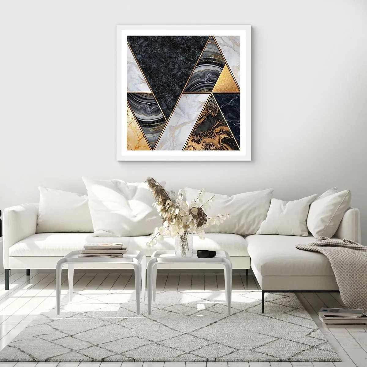 Poster in einem weißen Rahmen - Stein um Stein - 30x30 cm