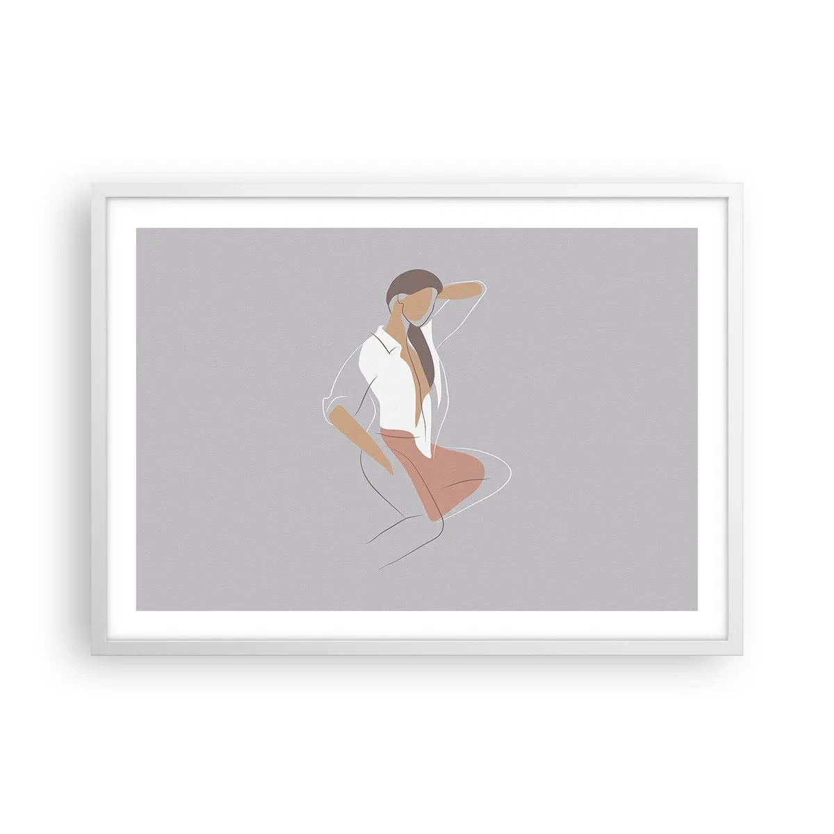 Poster in einem weißen Rahmen - Umriss der Anmut - 70x50 cm