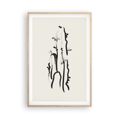 Poster in einem Rahmen aus heller Eiche - Blühendes Kraut - 61x91 cm