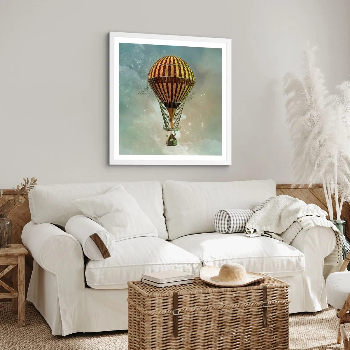 Poster in einem weißen Rahmen - Pionierflüge - 30x30 cm