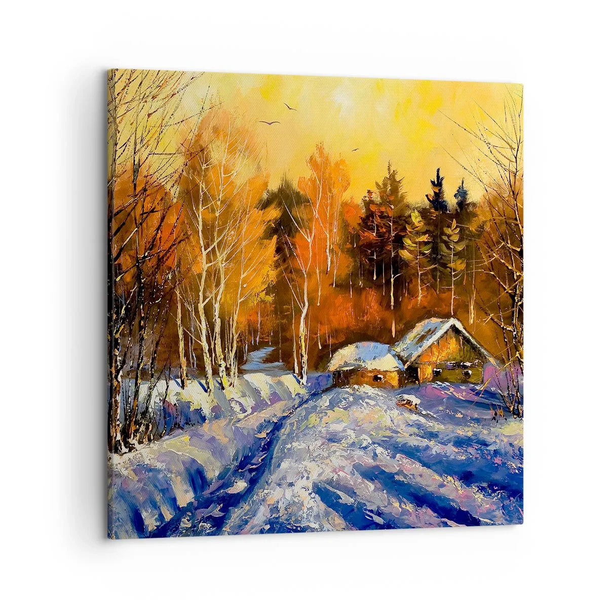 Bild auf Leinwand - Leinwandbild - Wintereindruck in der Sonne - 50x50 cm