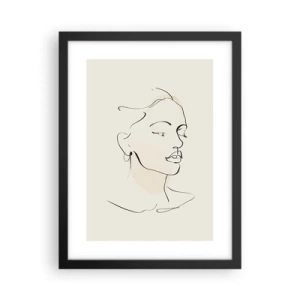 Poster in einem schwarzem Rahmen - Eine bestimmte Linie - 30x40 cm