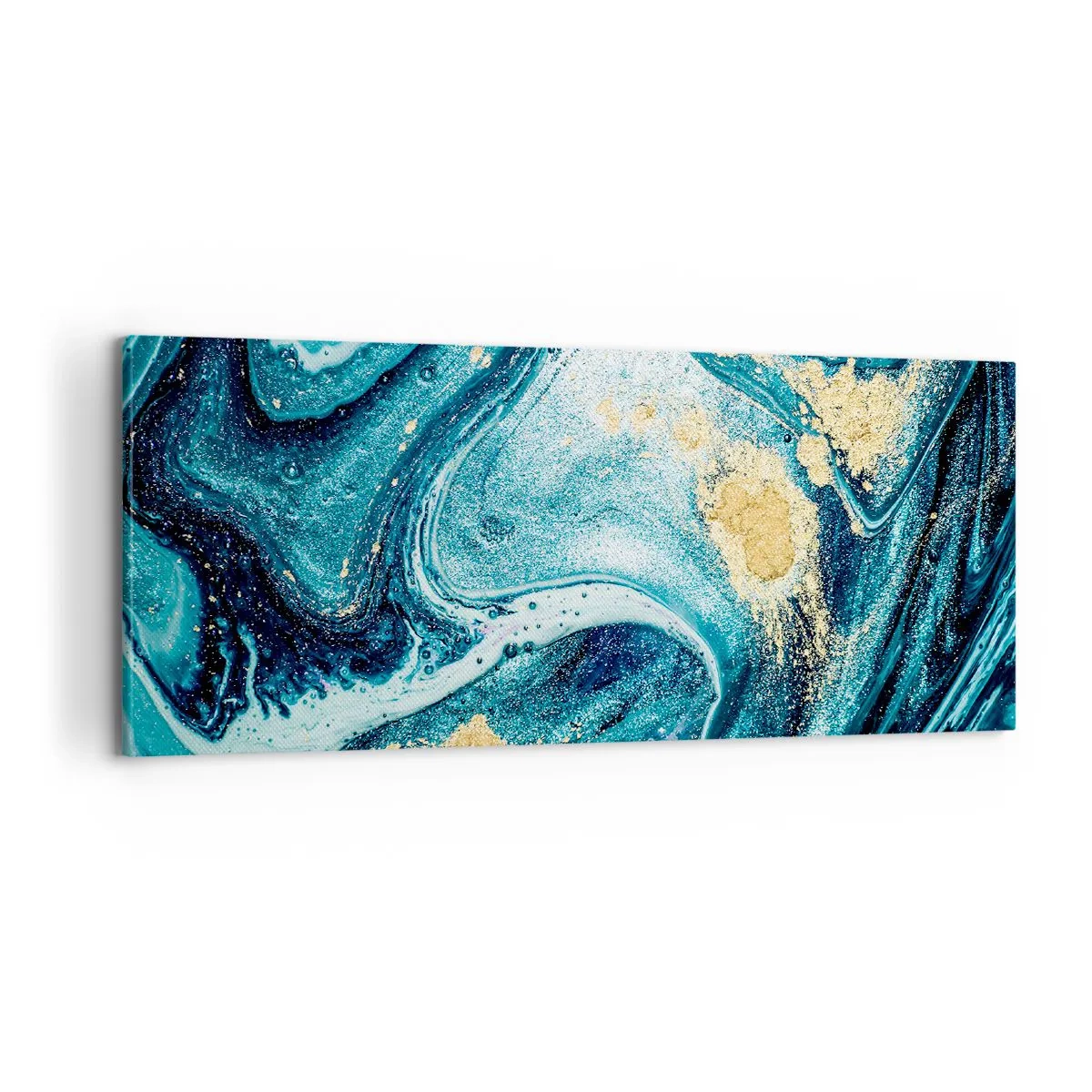Bild auf Leinwand - Leinwandbild - Blauer Wirbel - 100x40 cm
