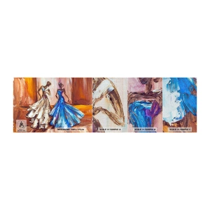Fototapeten Muster Premium Canvas - Ein dankbares Duo - Frau, Hochzeitskleid, Mode - 100x30 cm