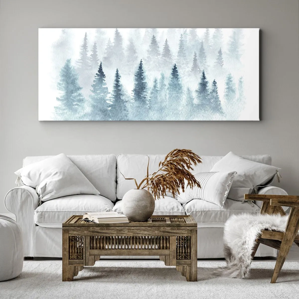 Bild auf Leinwand - Leinwandbild - In Nebel gehüllt - 100x40 cm