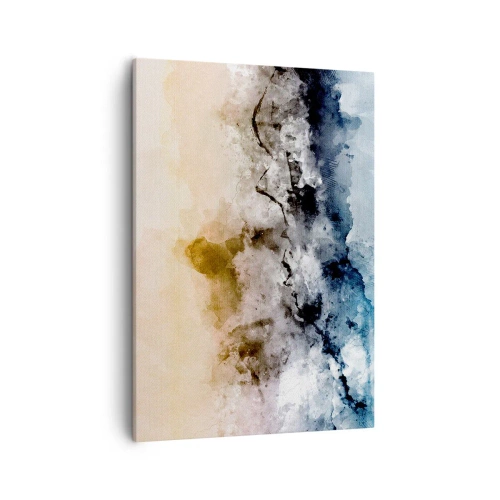 Bild auf Leinwand - Leinwandbild - Abstrakte Landschaft mit Nebel und dezenten Farben - 50x70cm - In einer Nebelwolke ertrunken - Moderne Wanddekoration für Wohnzimmer und Schlafzimmer ARTTOR