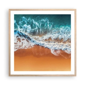 Poster in einem Rahmen aus heller Eiche - Immer Hand in Hand - 60x60 cm