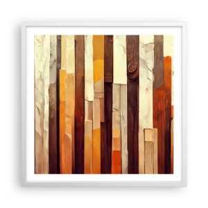 Poster in einem weißen Rahmen - Hymne der Waldbäume - 60x60 cm