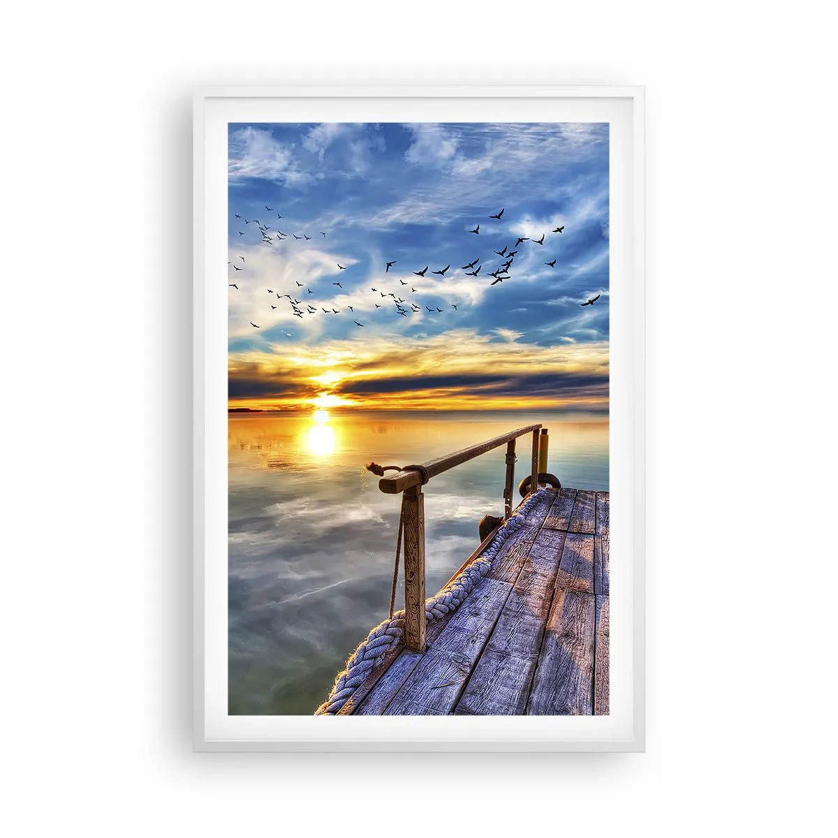 Poster in einem weißen Rahmen - Der Wind geht zur Ruhe - 61x91 cm