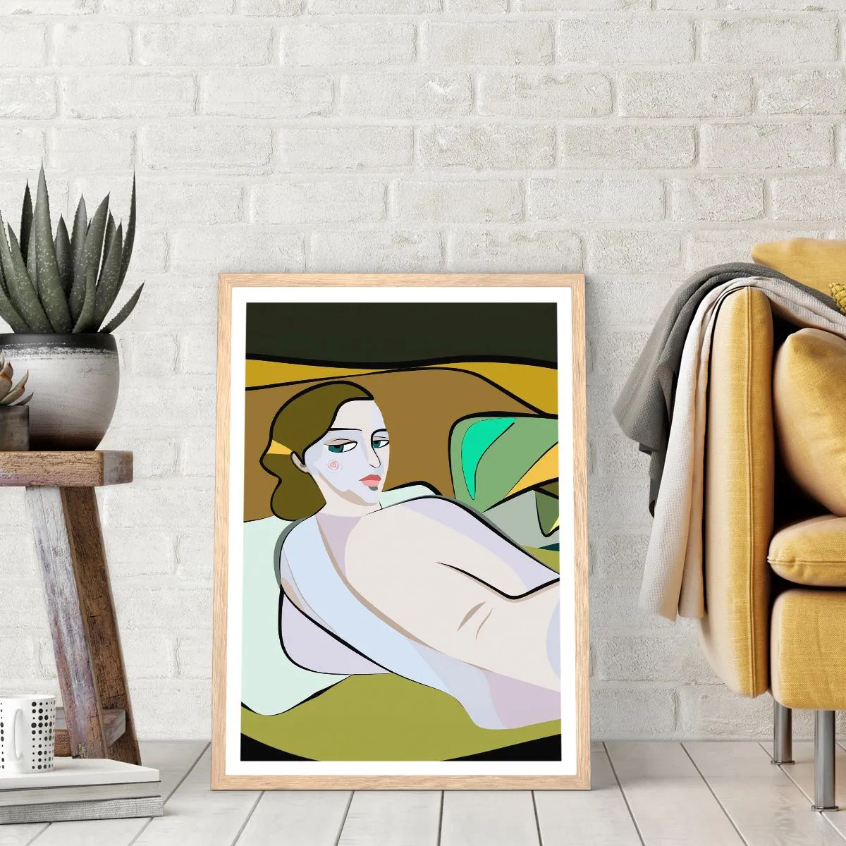 Poster in einem Rahmen aus heller Eiche - Intimes Porträt - 40x50 cm