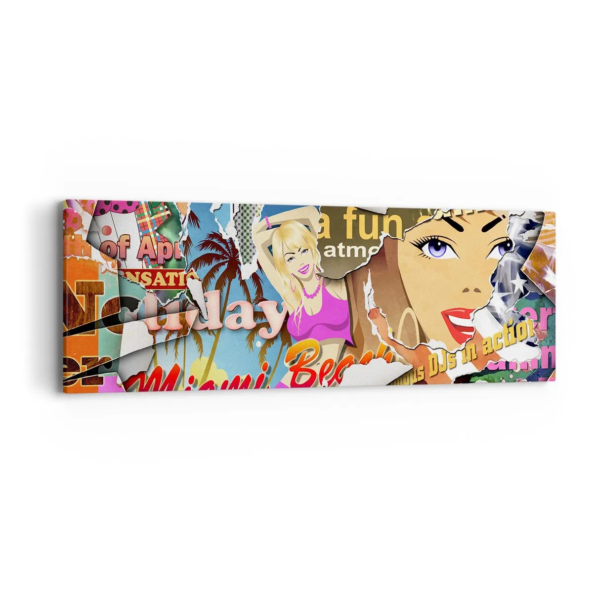 Bild auf Leinwand - Leinwandbild - Sommer Rückblicke - 90x30 cm