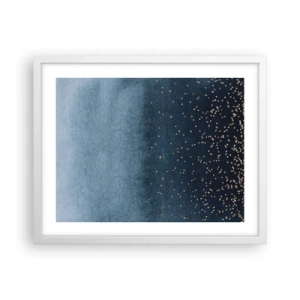 Poster in einem weißen Rahmen - Komposition - blaue Phasen - 50x40 cm
