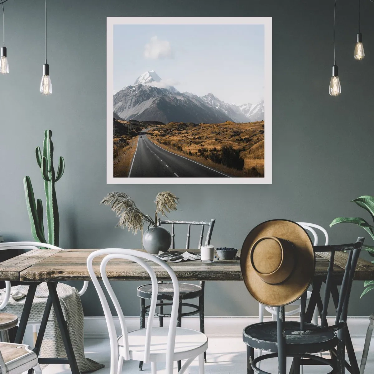 Poster - Der Weg ins Herz der Berge - 60x60 cm